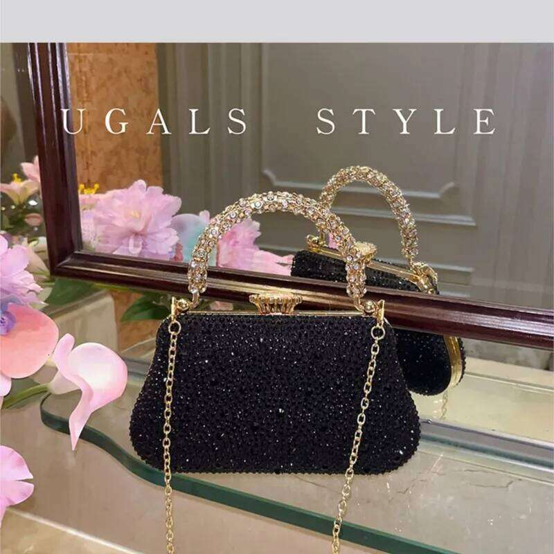 Designer Bags Dia Evening Top Handle Women's Handbag Crystal Shiny Wedding Party Clutch Purse Shoulder Messenger Bag Luxury Bag