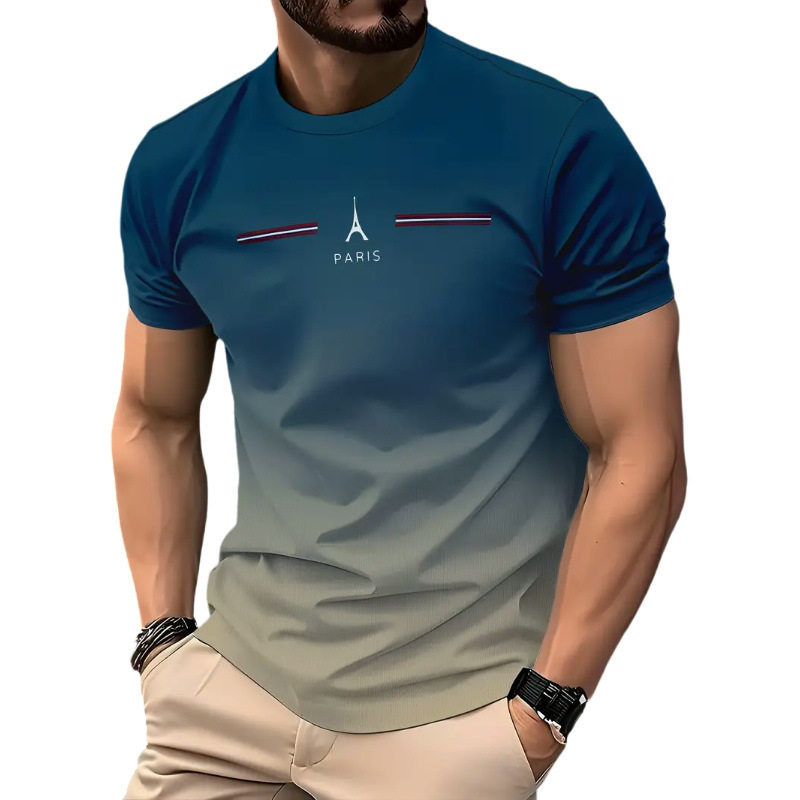 Men's T Shirts 3D digital printed short sleeved T-shirt with European and American casual trendy pattern round neck men's short sleeved