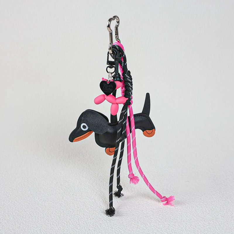 Handmade Keychain Woven Rope Sausage Dog Bag Pendant Car Phone Accessory Christmas Couple Girl Gift 250717