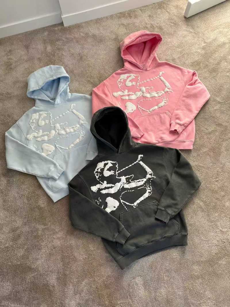 2025 new high street popular men hoodie Gothic Harajuku personality pattern design zipper hoodie hip hop casual sweatshirt X250718