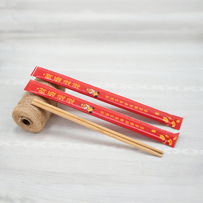White Kraft Packaged Eco-Chopsticks Made from Sustainably Grown Bamboo