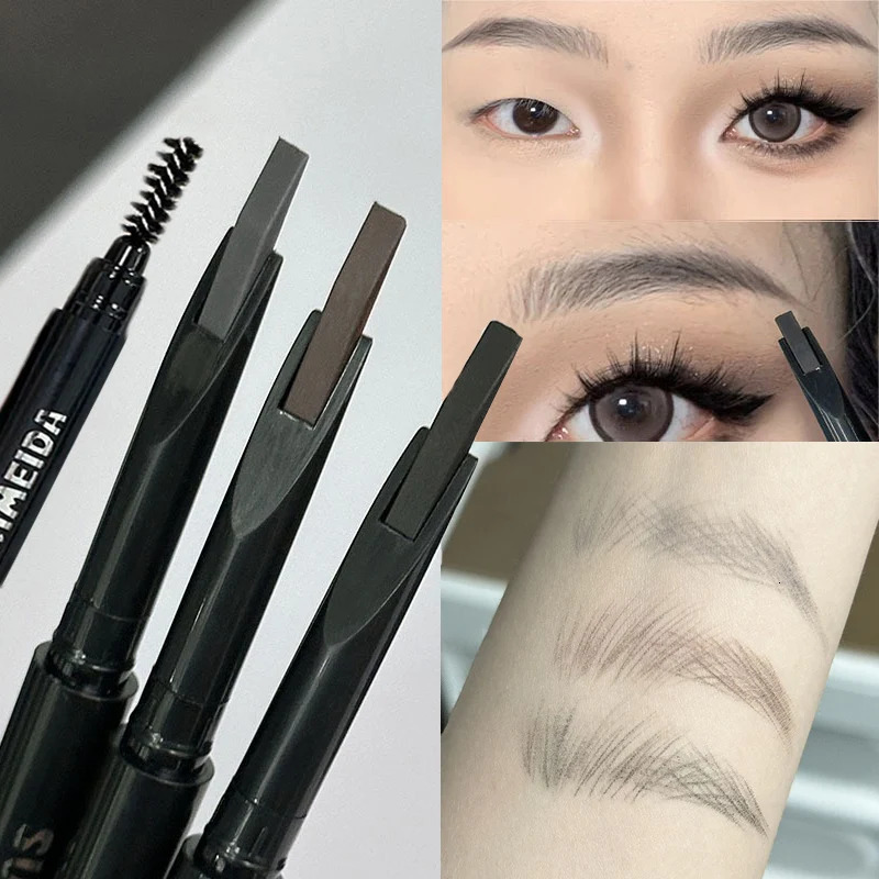 Double-Ended 3 Colors Eyebrow Pencil Natural Non-fading Waterproof Long-Lasting Filling And Outlining Eyebrow With Brush 250712