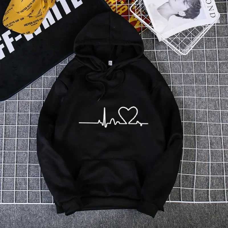 Womens Black White Hoodies Casual Print Hoody Sweatshirt Winter Spring Long Sleeve Hip Hop Warm Hoodies XJ250717