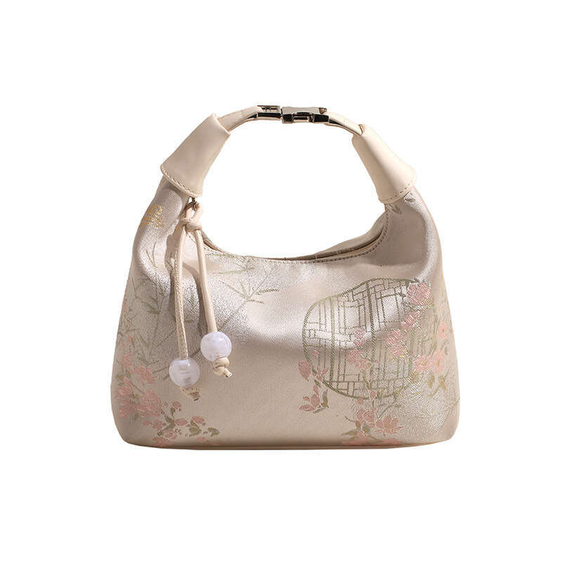 handheld new chinese style 2024 summer fashion embroidered pea niche highend simple crossbody bag for women