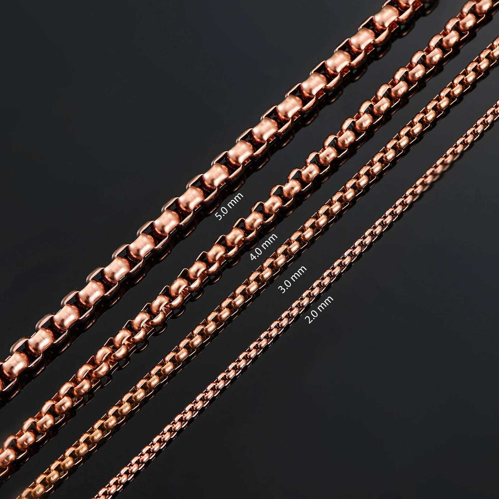 1 Piece 2mm/m/4mm/5mm Thickness Rose Gold Color Link Jewelry Classic Curb Necklace Stainless Steel Chain for Men X250718