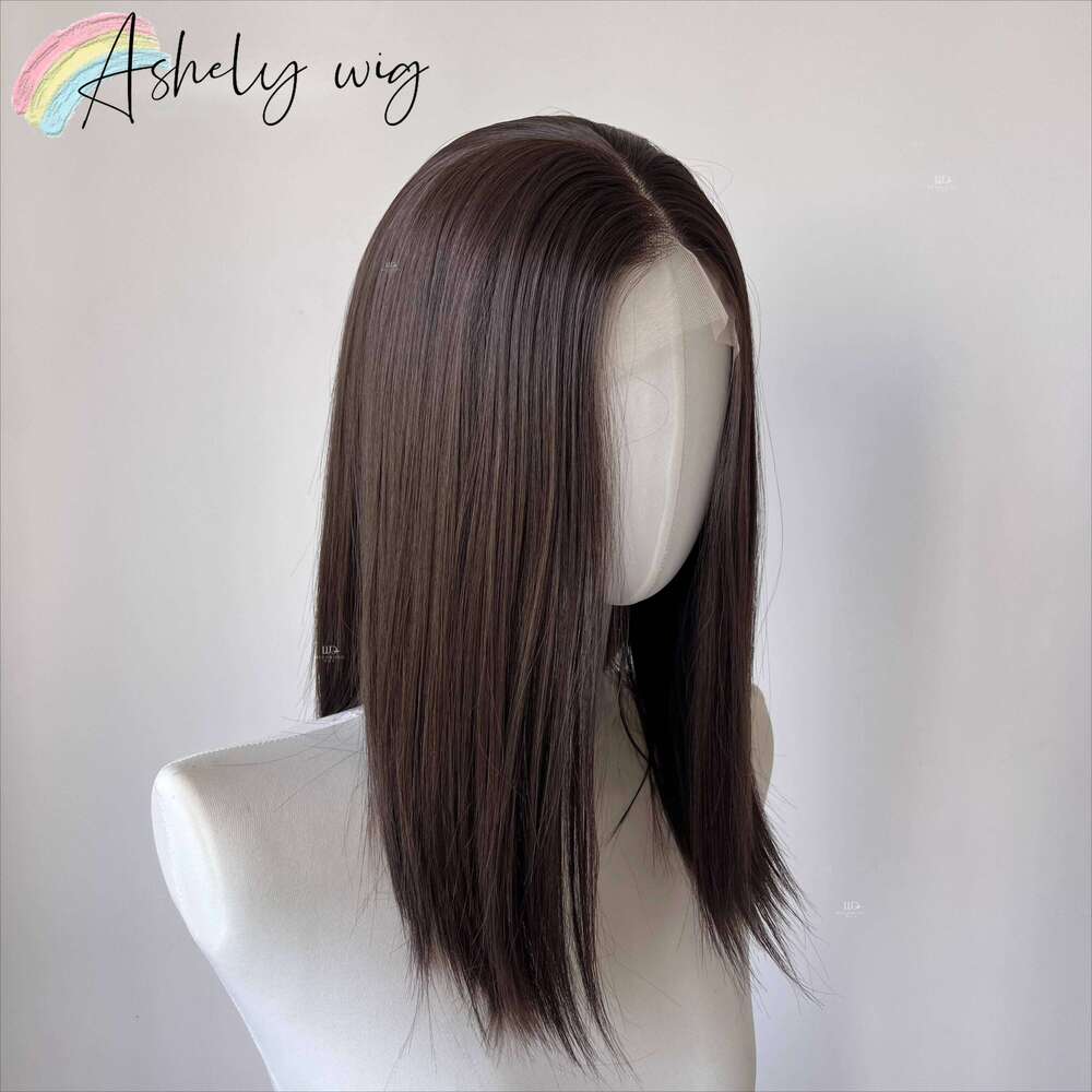 Dark For Women Cold Brown Hand-Hooked Wig Hair Synthetic Wigs High Quality Short Lace Front