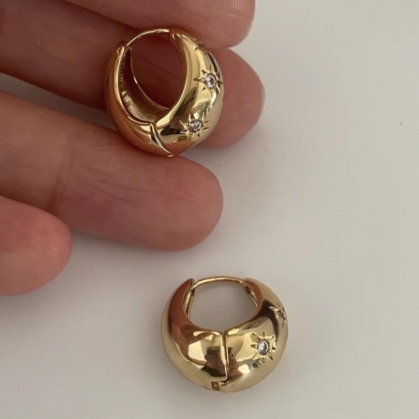 Unique Niche Design New Trendy Circle Water Drop Hoop Ins French Style High-end Metal Stud Earrings ddmythur