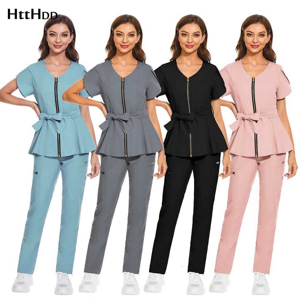 Beauty Salon Work Uniforms Short-sleeved Health Service Work Suit Pet Scrubs Costume Women Clothes Scrubs Medical Uniforms Women Z250718