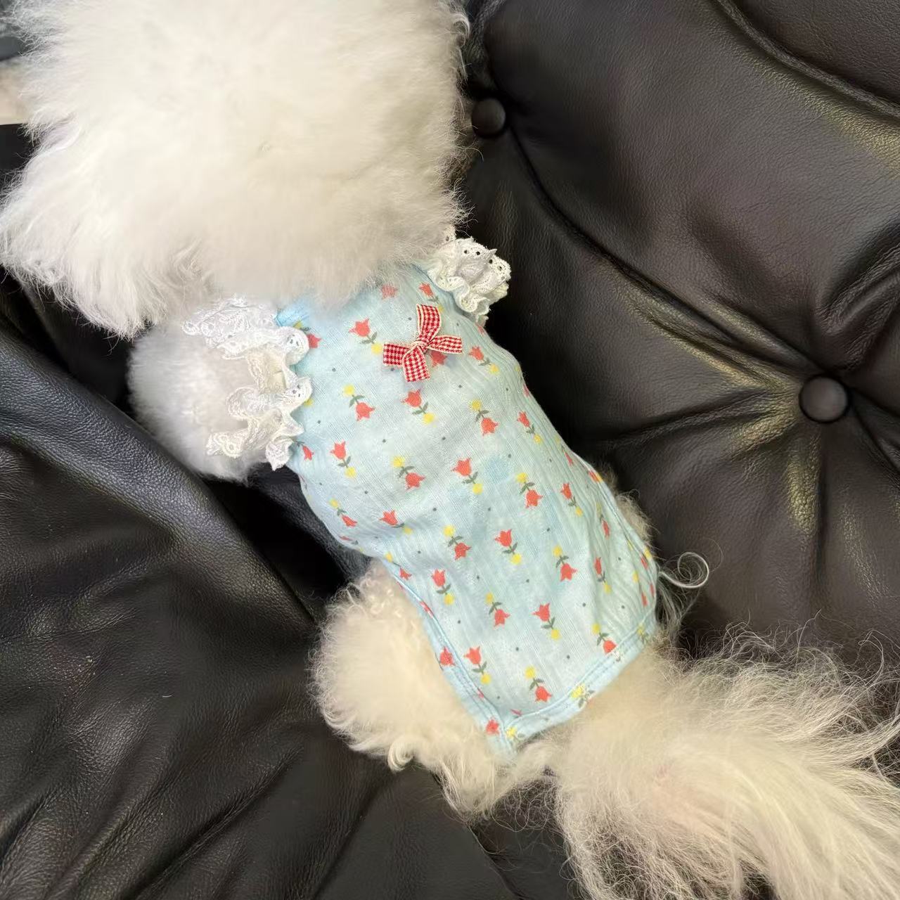 T746 Pet clothes spring and summer new floral belly-wrapped coat dog air-conditioning belly-protecting thin vest