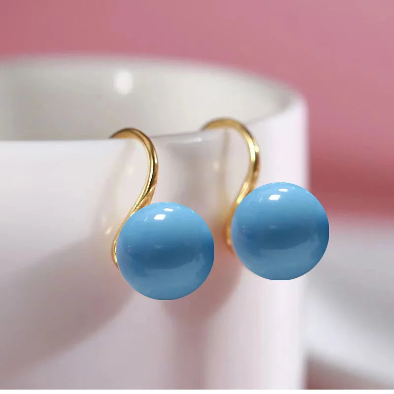 Senlissi- Retro 925 Sterling Silver Stud For women12mm Natural an Jade Earrings 18k Earrings Fine Pearl Jewelry Gifts 250712