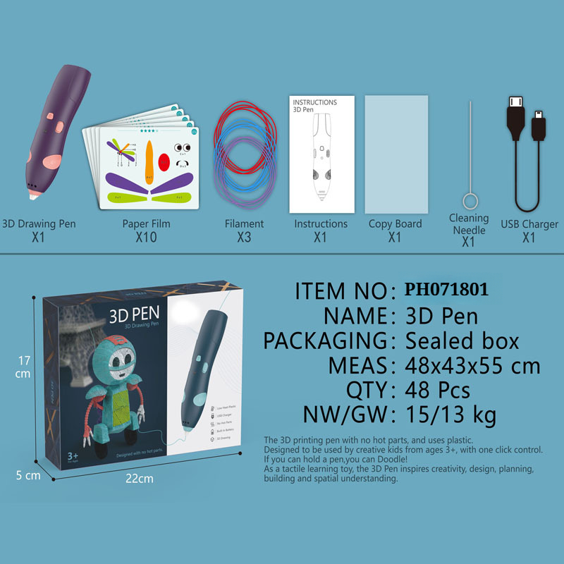 Low Temperature Safe Wireless PortableKids 3DStereoscopic DoodlingPen TikTok Trending Creative Drawing Tool Ideal Birthday Gift Parent Child DIY Handi