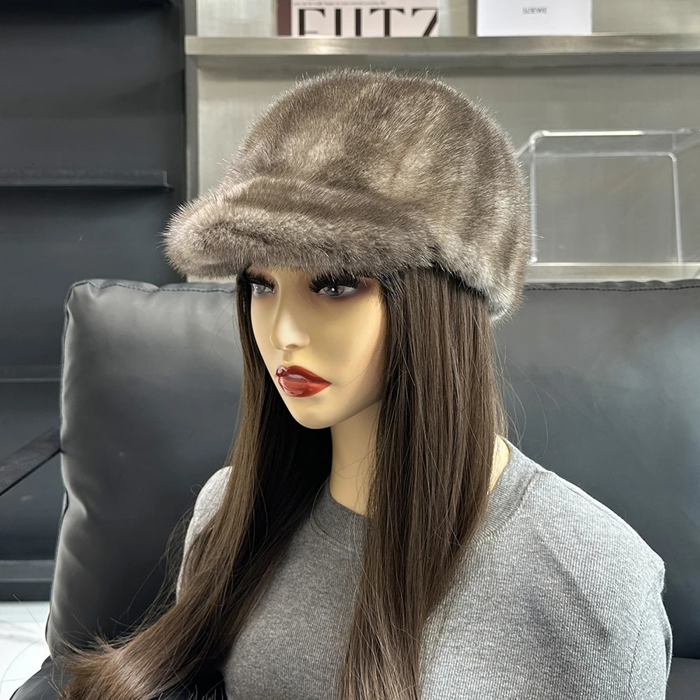 Real Mink Fur Hat Winter Women Keep Warm 100% Genuine Mink Fur Hats Natural Quality Female Fashion Mink Fur Cap Lady Outdoor Cap 250717