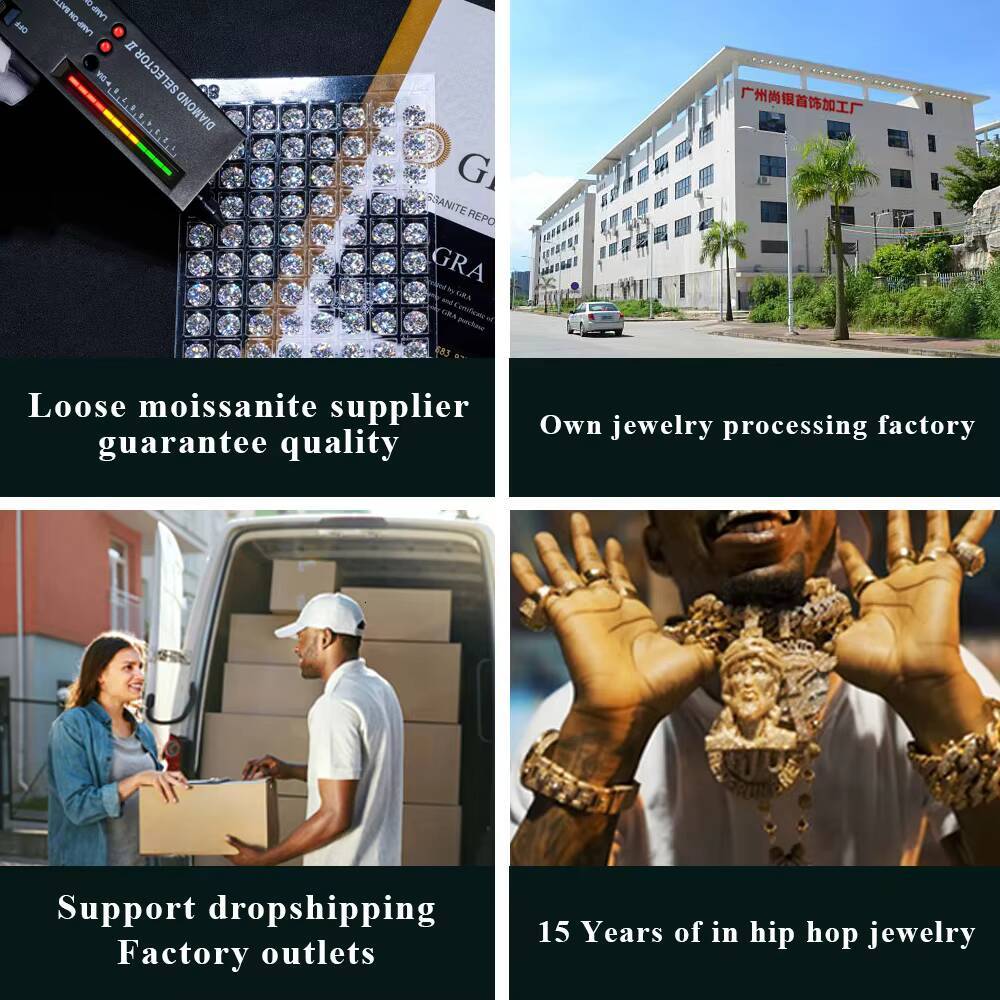 13mm Fine Jewelry Mens Hip Hop Necklaces Custom Fashion Silver S925 Iced Out VVS Moissanite Diamond Curb Cuban Link Chain