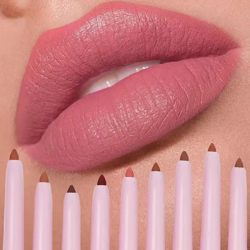 Pink Lip Liner Private Label 15 Colors Waterproof Dark Brown Lipliner High Pigment Long Lasting Customize Your Makeup Bulk 250716
