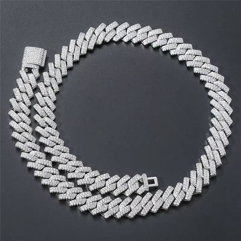 Hip Hop Style 925 Silver 6mm 8mm 10mm D Color VVS Diamond Iced Moissanite Jewelry Cuban Chain for Men Link Chain Necklace