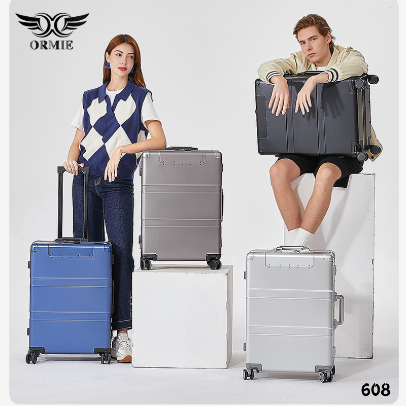 Aluminum Magnesium Gold Travel Suitcase with Password Lock for Men & Women - Large Capacity Universal Wheel Luggage