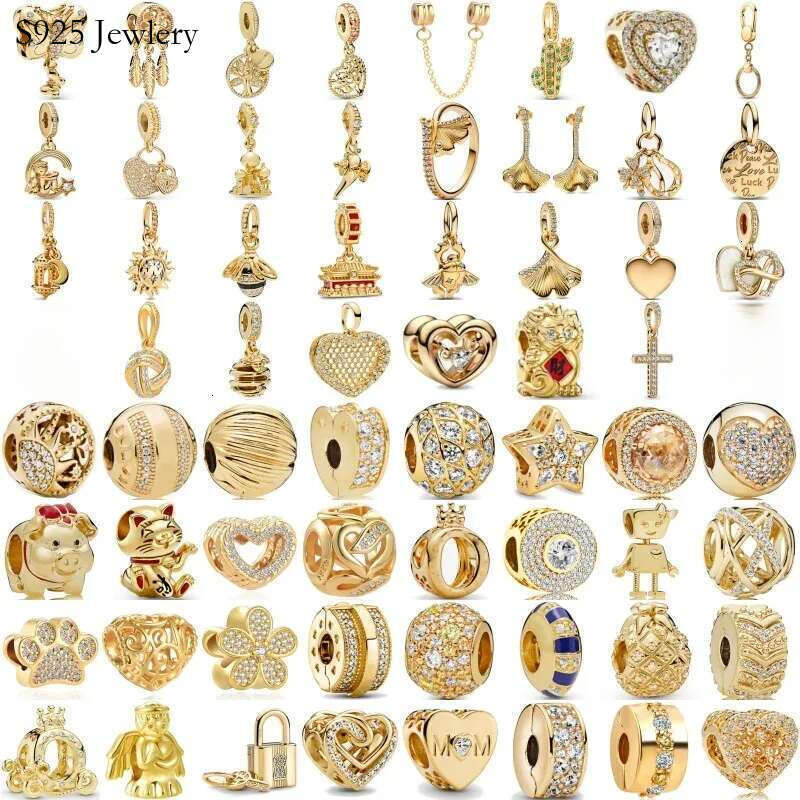 S925 New 925 Silver Charms for Women's Charm Golden Tree of Life Dream Catcher Beads for Classic Original Women's Bracelet Jewelry Gift