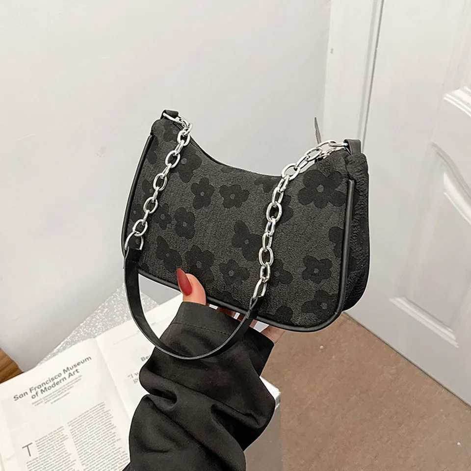 Printed High-Class Gentle Temperament Crescent Bag Fi Chain Small Square Bag Multifunctional Lady Single Shoulder Bag XJ250718