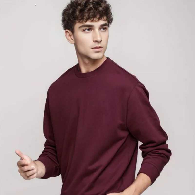 300g Mens Regular Fit Crew Neck Sweatshirts for Spring Blank Customized Print Casual Pullovers Plus Size Cotton Hoodies Unisex XJ250714