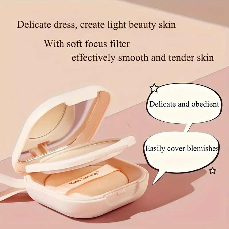 Milk Tea Waterproof Compact Powder - Full Coverage Contour and Concealer Matte Finish Double-Layer Portable Setting Powder 250716