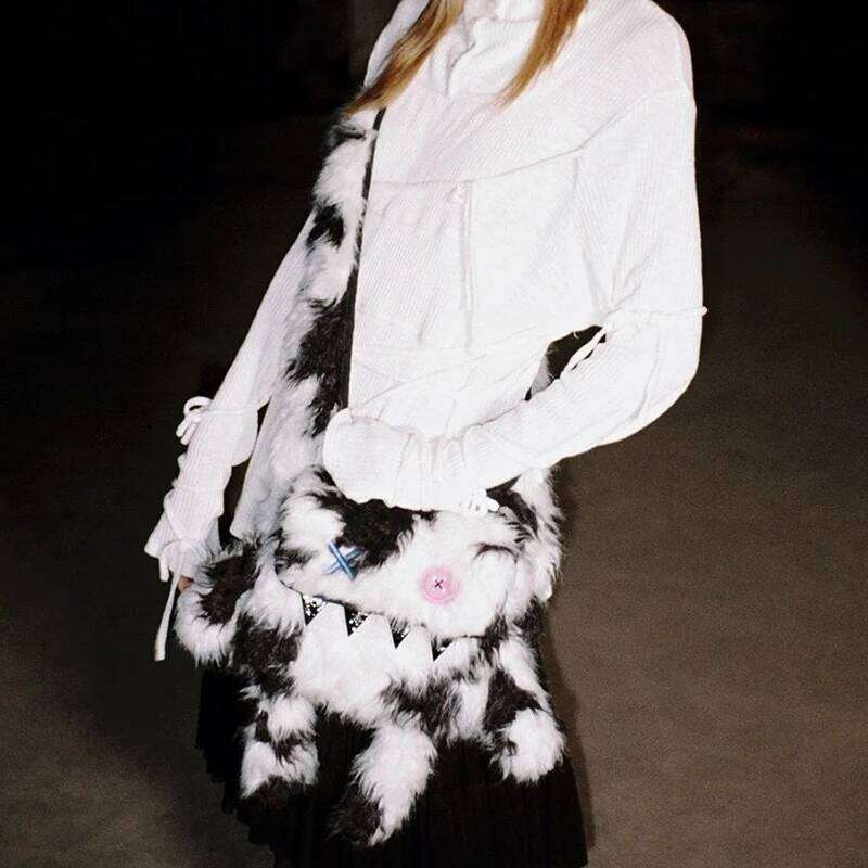 Funny Women Backpacks Furry Monsters Individuality Crossbody Girl Aesthetic Designer Bag Female