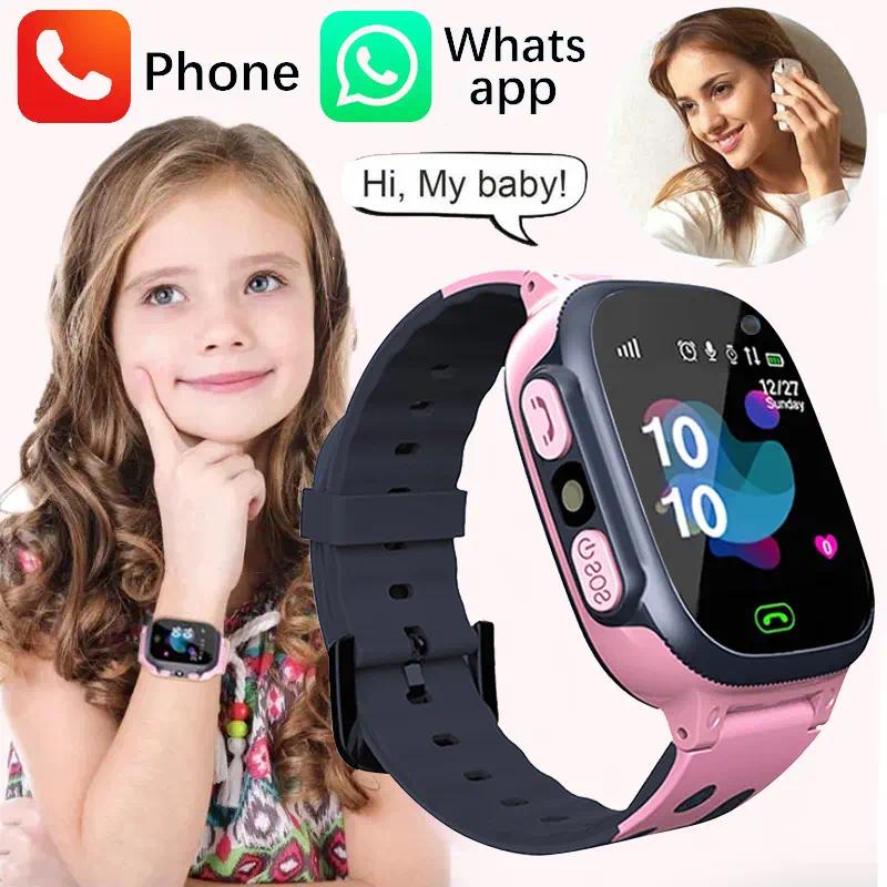 2025 s1 Kids Safety Smart Watch Waterproof SOS Anti Lost GPS Location Tracker SIM Card Child Smartwatch Gift Compatible Android IOS