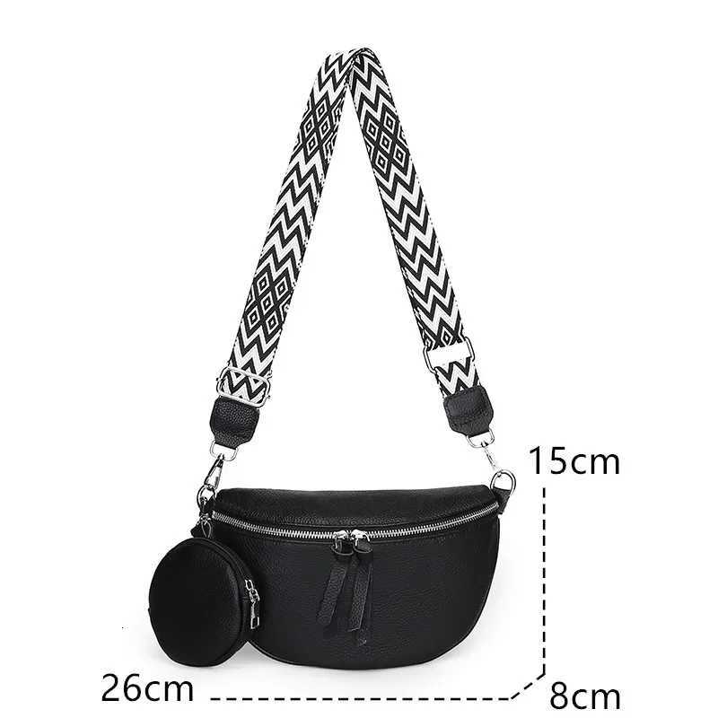 Genuine Leather Woman Chest Bag High Quality Cow Leather Womens Crossbody Bag With Small Purse Female Handbags Waist Bag Y250717