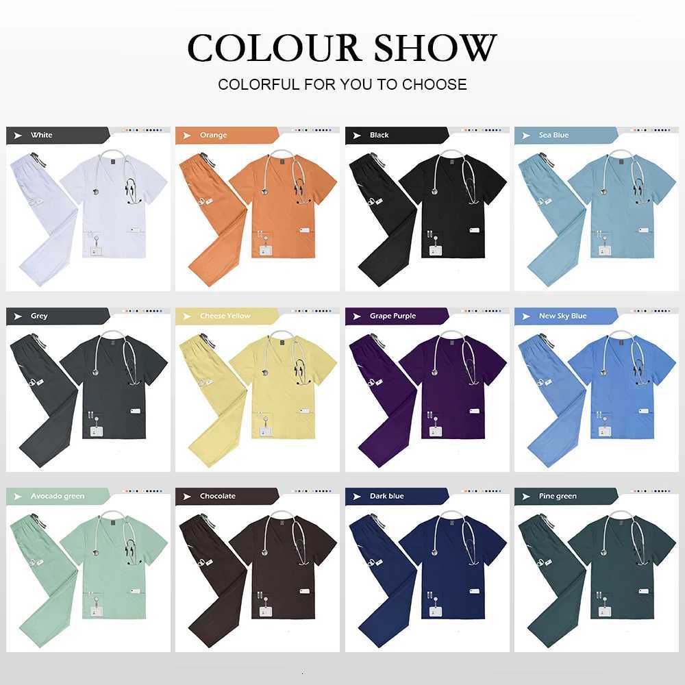 Nurse Uniforms Elastic Quick Drying Doctor Nurses Dental Pet Hospital Uniform Sets Short Sleeved Top Straight Pants Scrubs Suits Z250718