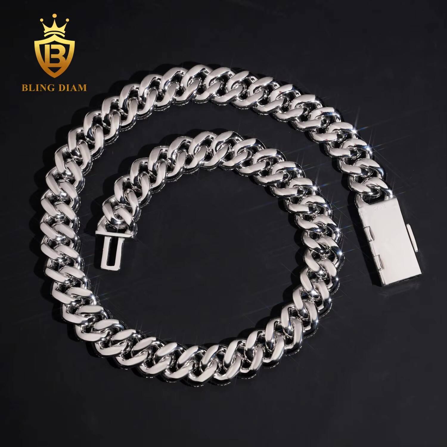 Wholesale Factory Direct 925 Sterling Silver Cuban Link Chain 16mm Hip Hop Jewelry Passes Diamond Tester VVS Moissanite Necklace