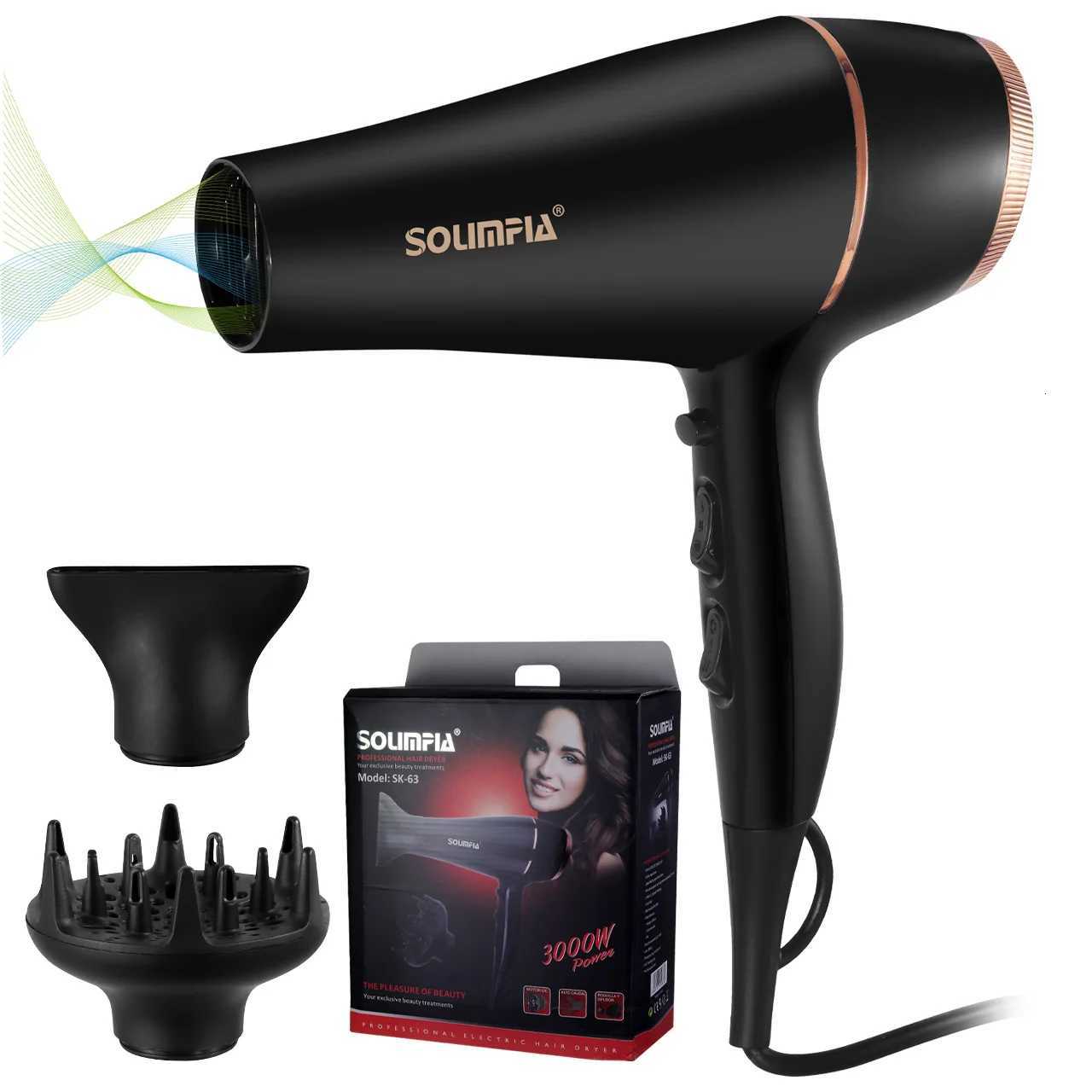 6-Level Professional Hair Dryer Salon Industrial Grade Quick Drying High Temperature Hair Styling Tool for Home W250718