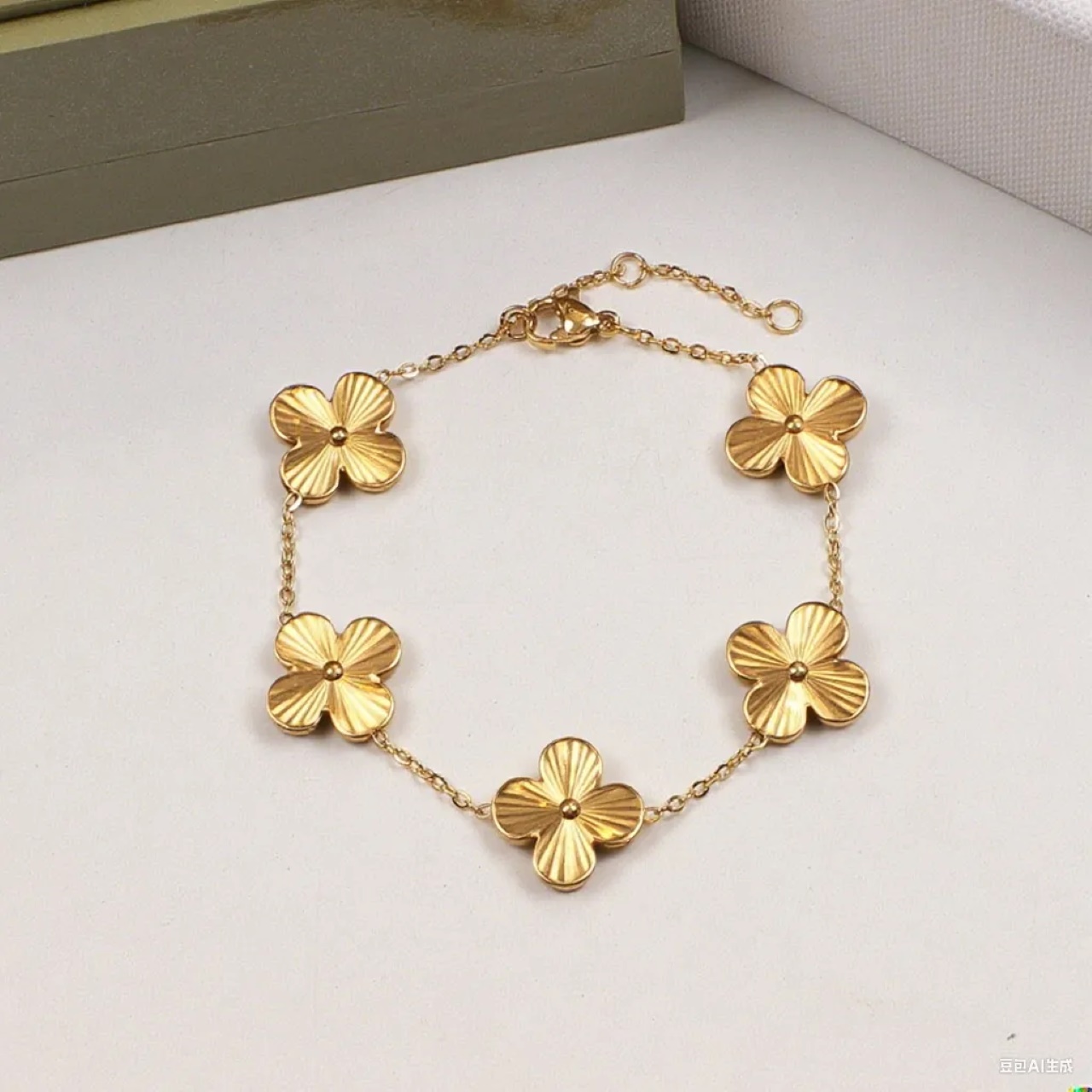 Gold clover bracelet luxury bracelet designer jewelry woman designer gold cloverrr braceletes clwef women bangle bracelets cliff bijoux women jewellery braclet