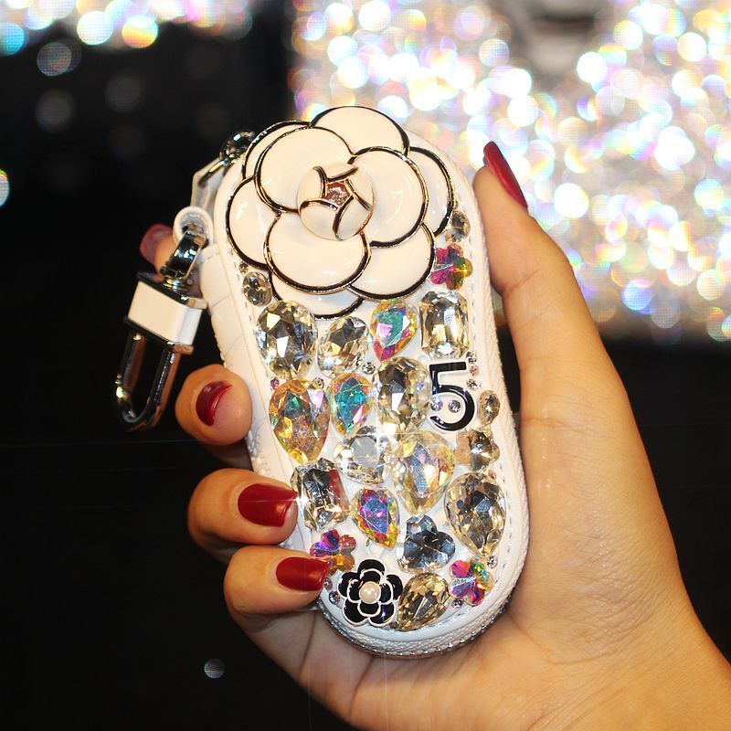 Camellia Korean Girls Cute Cartoon Dia-encrusted Car Case Universal Key Cover