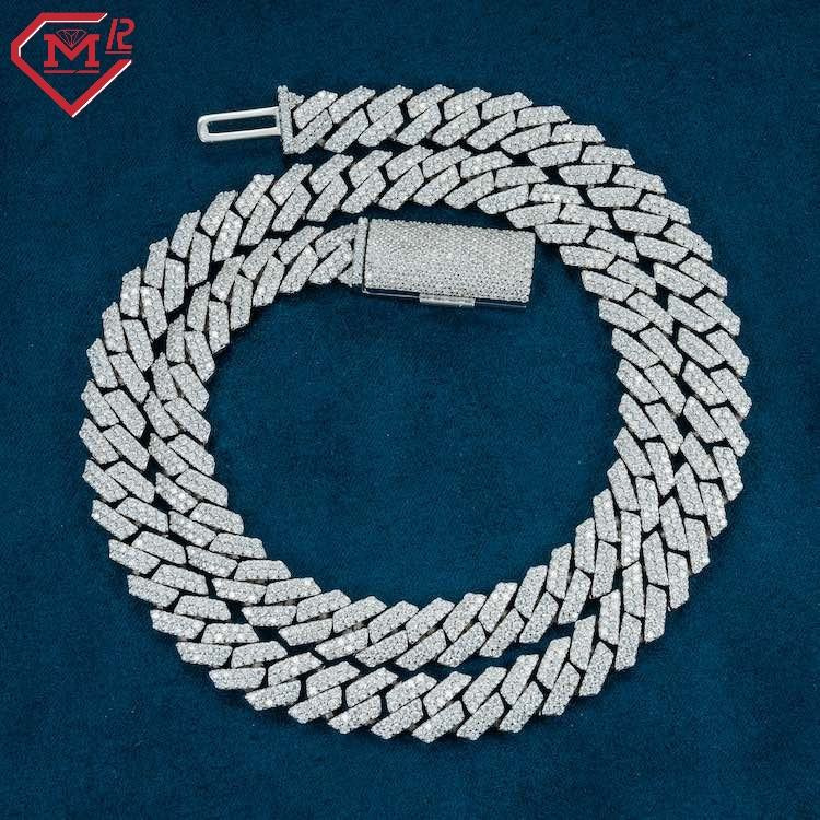 Big Size 30mm Hip Hop Jewelry Iced Out Miami Cuban Chain S925 Sterling Silver VVS Moissanite Rapper Cuban Link Chain Necklace
