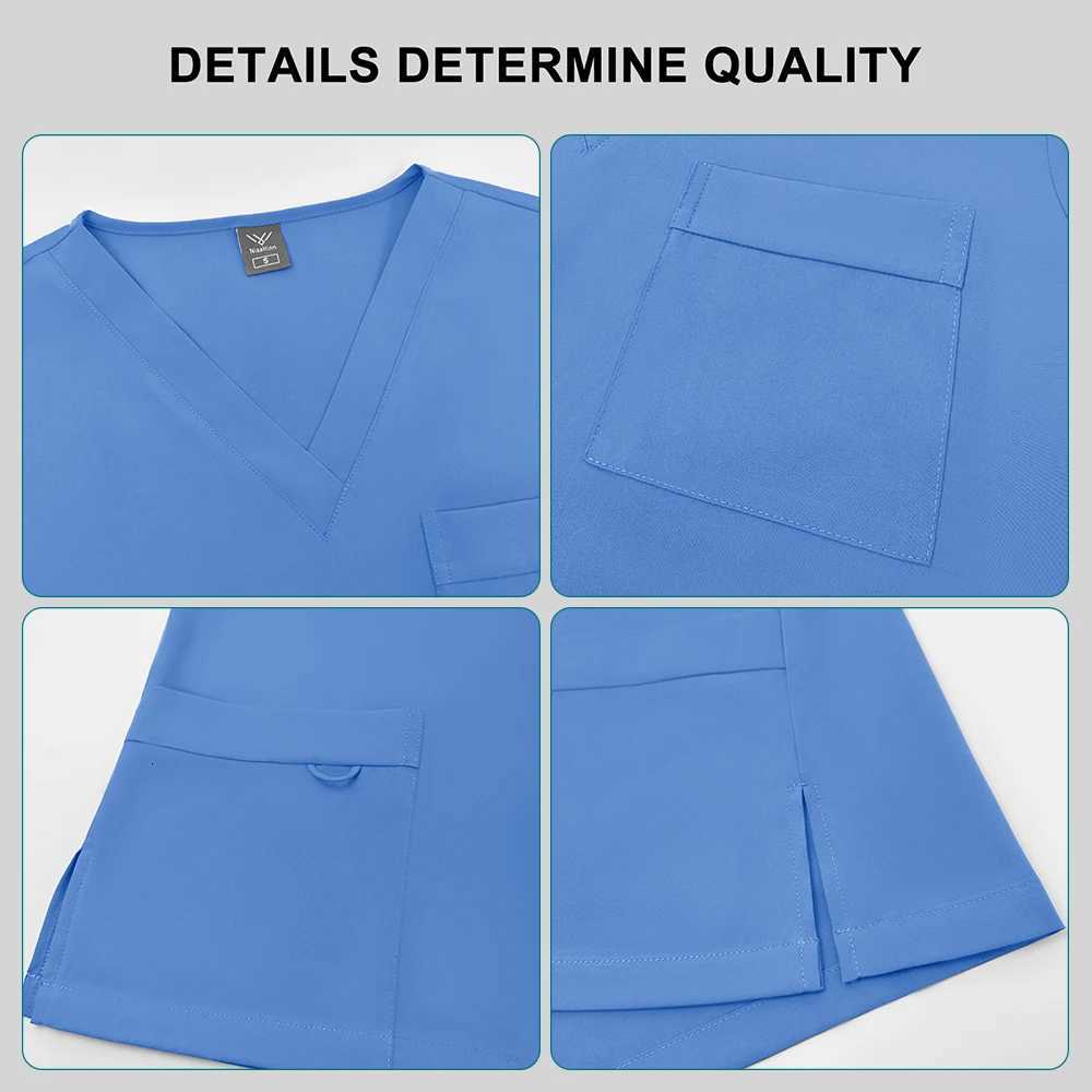 Nurse Uniforms Elastic Quick Drying Doctor Nurses Dental Pet Hospital Uniform Sets Short Sleeved Top Straight Pants Scrubs Suits Z250718