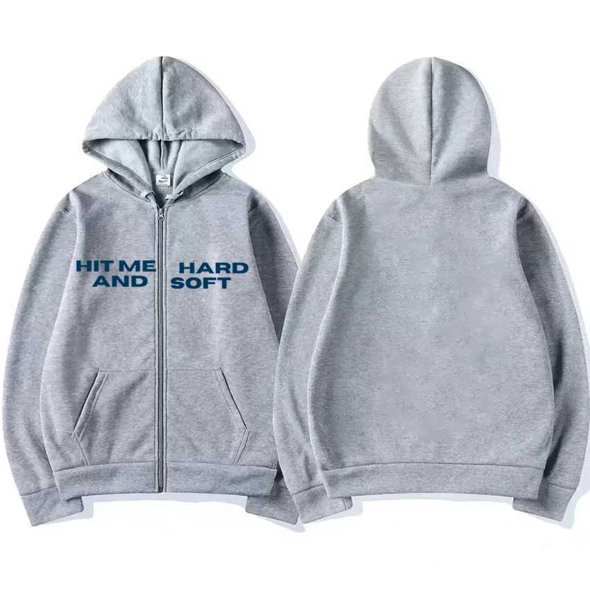 Hit Me Hard and Soft 2025 Tour Zipper Hoodie Coat Men Women Vintage Casual Oversized Fashion Loose Unisex Fleece Zip-Up Jacket X250718