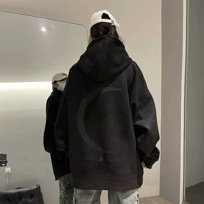 Autumn Mens Moon Graphic Y2K Hoodie Harajuku Fashion Streetwear Pullover Hoodies Unisex Hip Hop Loose Hooded Sweatshirts XJ250714