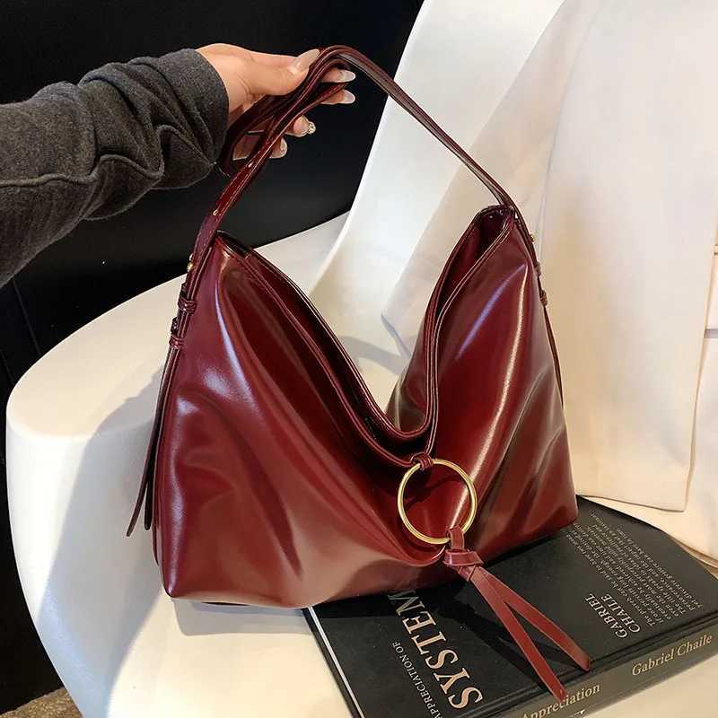 PU Leather Hobo Underarm Bags Trendy Top Handle Sahel Slouchy Shoulder Purse Top Handle Bag Large Work Bags for Women Y250718
