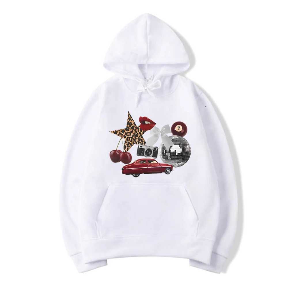 New York Aesthetic Hoodie Leopard Print Star Graphic Sweatshirt Cherry Girl Pullover Streetwear Y2k Women Long Sleeve Hoodies XJ250717