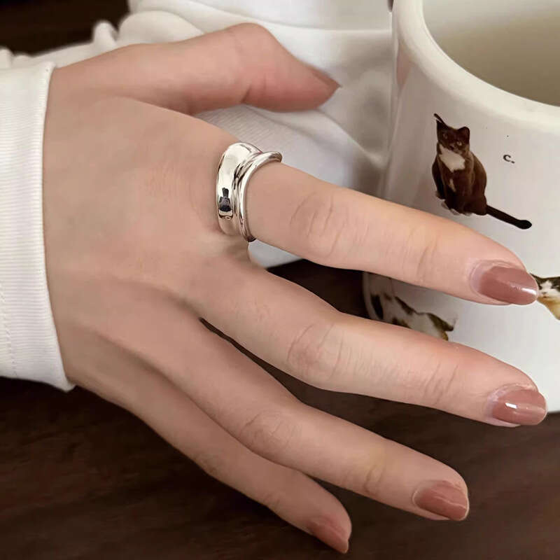 Sunburst Knot Cross Designer Jewelry Geometric Curved Index Finger Simple Niche Open Design Personality Irregular Ring