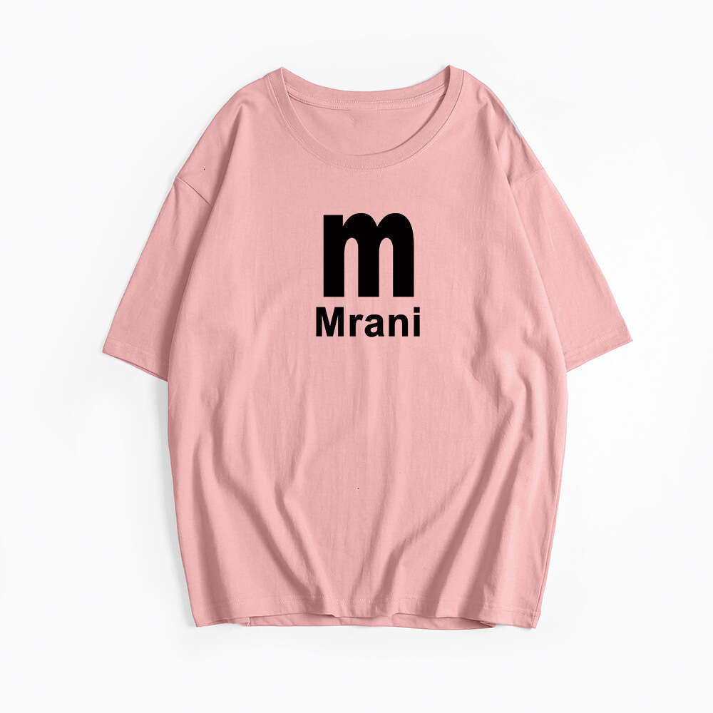 Minimalist Text Print T-Shirt For Women, Summer Versatile Loose Round Neck Pure Cotton Short Sleeve Top B5