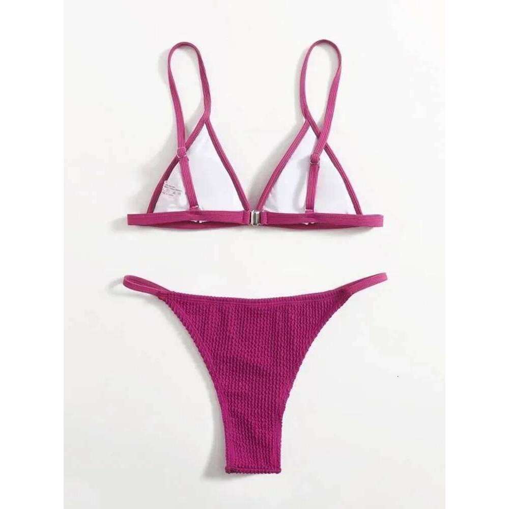 OIINAA Sexy Solid Bikini Set Women Swimsuit Two-Piece Simple Classic Fashion Female Swimwear Bathing Beach Vacation Beachwear