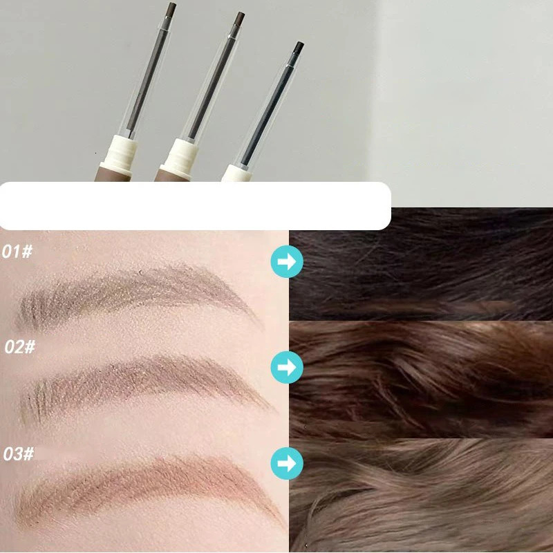 Ultra-fine Eyebrow Pencil Automatic Rotating Double Head Long Lasting Natural Waterproof Professional Eyebrow Pen Make Up Tool 250712