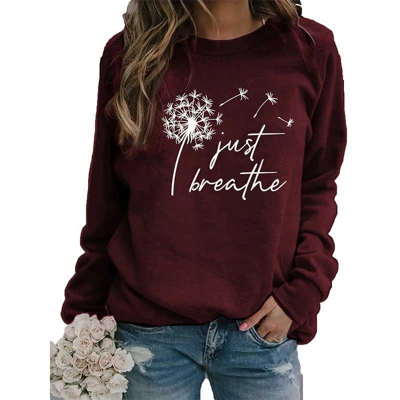 Autumn Winter Dandelion Slogan Sweatshirts 3D Print Women Crew Neck Hoodies Casual Long Sleeve Y2k Pullovers Top Fe Clothing XJ250717