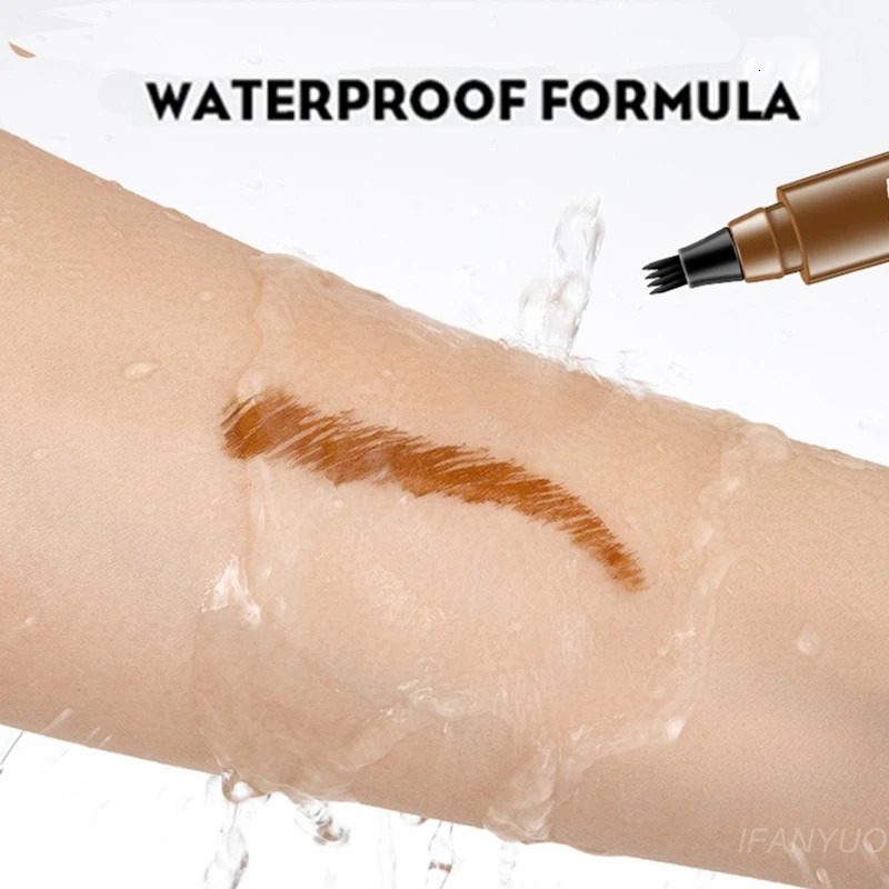 4 Point Eyebrow Pencil 5 Colors Waterproof Liquid Eyebrows Pen Lasting Red Brown Brow Pencil High Quality Eyebrow Makeup Pencil 250712