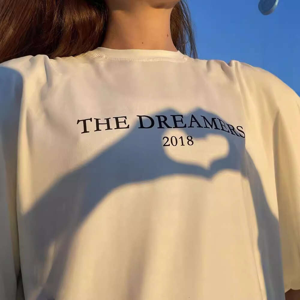 Ins Simple Style American Print Round Neck T-Shirt For Women, Pure Cotton Long Sleeve With Ribbed Cuffs, Loose Top, New B5