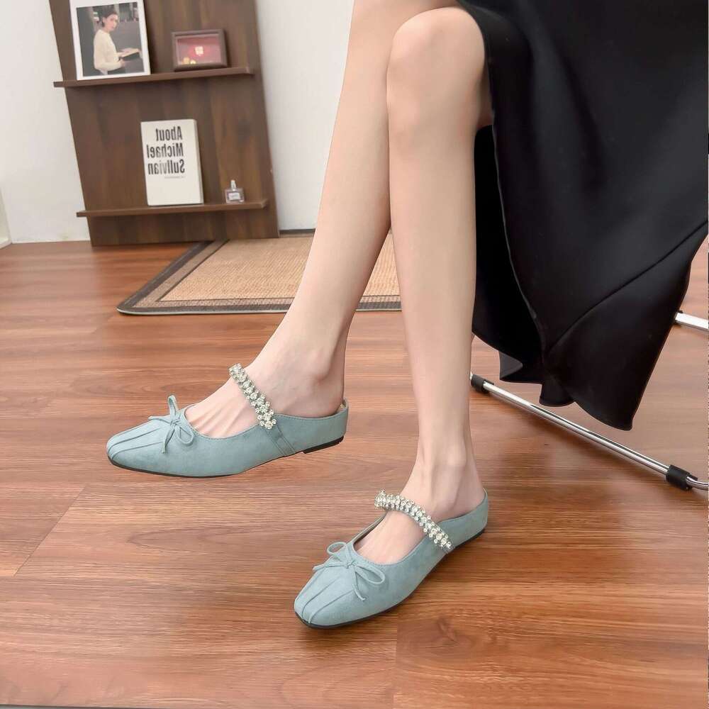 2025 Summer New French Style Petite Height-Increasing Ballet for Women with Bowknot Slip-On Flats
