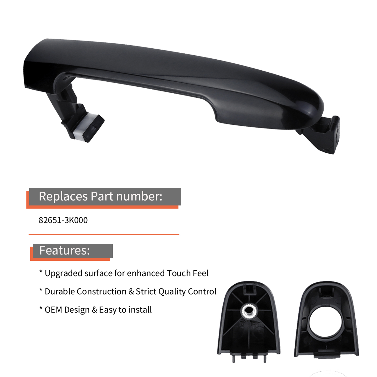 Front, rear, left, right external door handles, driver and passenger side handles 826513K000, suitable for the Hyundai Sonata from 2006 to 2010