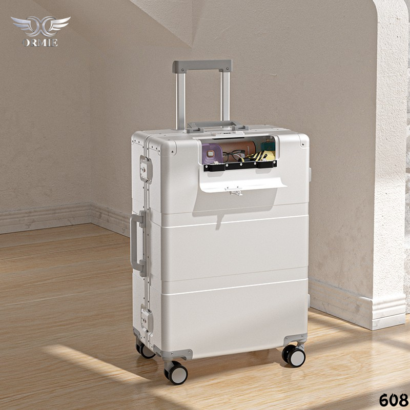 Aluminum Magnesium Gold Travel Suitcase with Password Lock for Men & Women - Large Capacity Universal Wheel Luggage