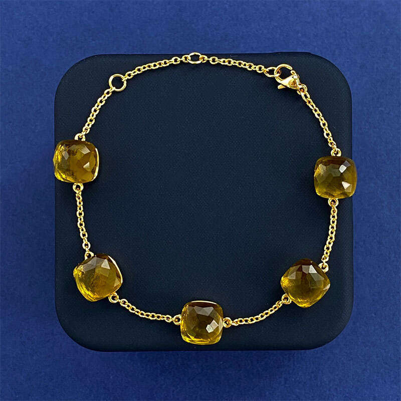 New Japanese Style Fresh Square Crystal Five-Flower Bracelet Simple Niche Design