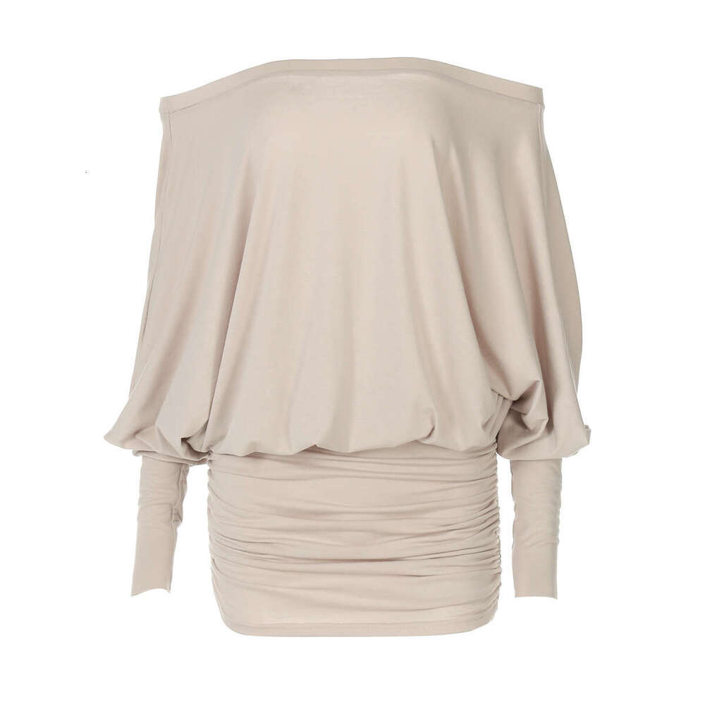 Spring New Sexy Pure Desire Style Off-Shoulder Ruched Bodycon Dress B5